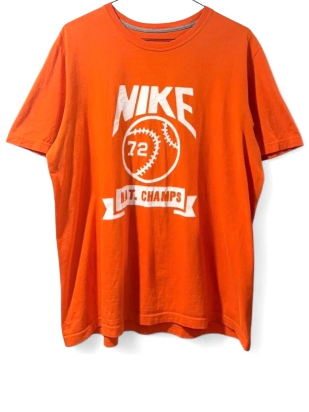 Y2K Nike Baseball Orange Graphic T-Shirt Size Men’s XL